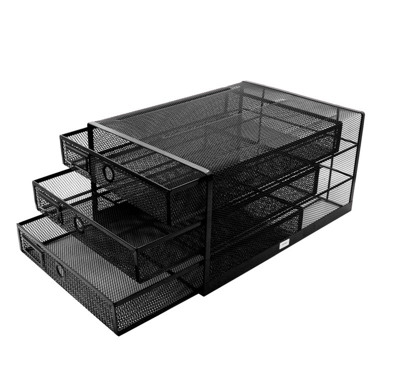 EXERZ Paper Sorter 3 Tier Drawers A4 / Multifunctional Desk Organiser/Letter Tray - Documents, Magazines, Notebooks and Letters - Image 4